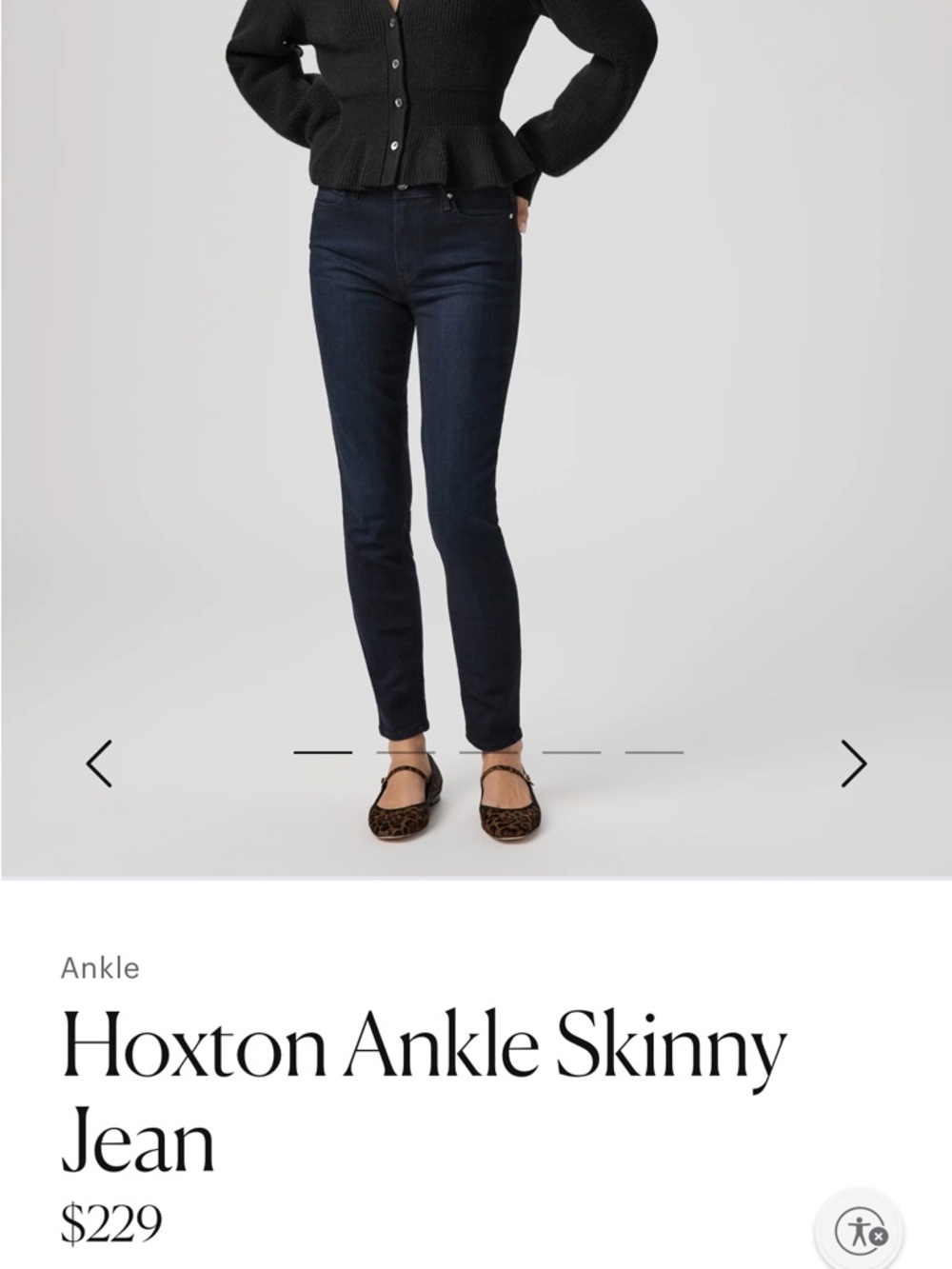 PAIGE the Hoxton Dark Indigo Straight-Leg Jeans ankle size 26